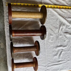 Vintage Wooden Spools Set